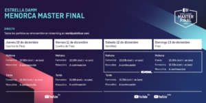 La programmazione televisiva e streaming del Master di Minorca