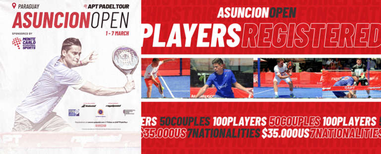 APT Padel Tour: 49 coppie iscritte all’Asuncion Open (giocatori di sette nazionalità diverse)
