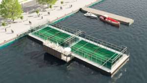 I campi da padel galleggianti sono realtà: apriranno a Stoccolma a giugno