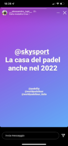 Sky Sport sarà la casa del padel anche nel 2022
