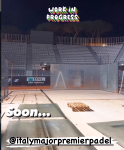 Italy Major Premier Padel: iniziano i lavori sulla Grand Stand Arena￼