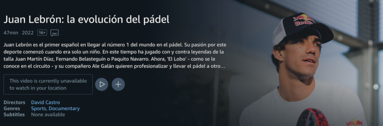 Su Amazon Prime (al momento non disponibile in Italia) esce il documentario “Juan Lebrón: la evolución del pádel”